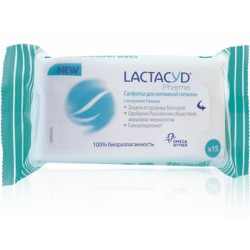 Салфетки для интимной гигиены, Lactacyd (Лактацид) 15 шт Фарма с тимьяном (с антибактериальными компонентами)