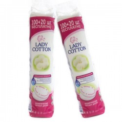 Ватные диски, Lady Cotton (Леди Коттон) 100+20 шт косметические