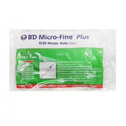 Шприц инсулиновый, Micro-Fine Plus (Микрофайн плюс) 1 мл р. 0.33ммх12.7мм 29G 10 шт u-40