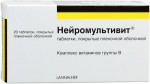 Нейромультивит, таблетки покрытые пленочной оболочкой 200 мг+100 мг+0.2 мг 20 шт