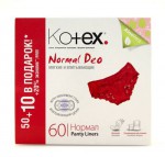 Прокладки женские ежедневные, Kotex (Котекс) 40+10 шт нормал део