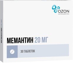 Мемантин, таблетки покрытые пленочной оболочкой 20 мг 30 шт