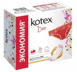 Прокладки женские ежедневные, Kotex (Котекс) 50+10 шт нормал део