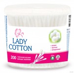 Ватные палочки, Lady Cotton (Леди Коттон) 200 шт пакет