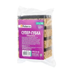 Губка, Paterra (Патерра) р. 10смх6смх3.6см 4 шт арт. 406-176 супер универсальная