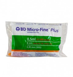 Шприц инсулиновый, Micro-Fine Plus (Микрофайн плюс) 0.5 мл р. 0.30ммх8мм 30G 10 шт u-100